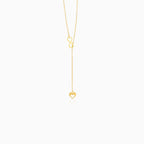 Gold Infinity Heart Lariat Necklace