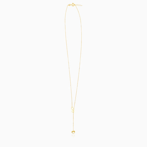 Gold Infinity Heart Lariat Necklace