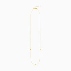 Gold Beaded Station Chain Necklace