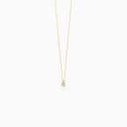 Solitaire Princess Cut CZ Yellow Gold Pendant Necklace