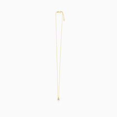 Solitaire Princess Cut CZ Yellow Gold Pendant Necklace