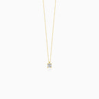 Gold-Tone Round Solitaire Necklace