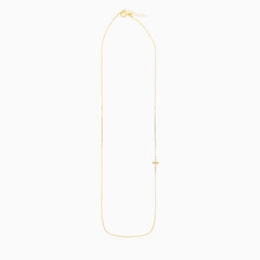 Gold Sideways Cross Necklace