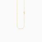 Gold Sideways Cross Necklace