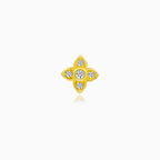Four-Petal Gold Piercing With Zirconia