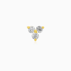 Yellow Gold Trio Cubic Zirconia Piercing