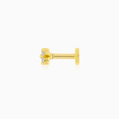 Květinový Piercing do Ucha ze Žlutého Zlata