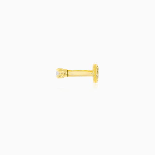 Yellow Gold Solitaire Ear Piercing