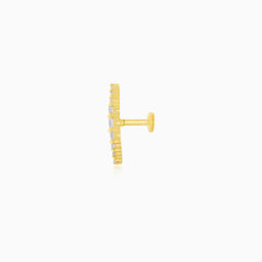 Yellow Gold Graduated Zirconia Ear Piercing