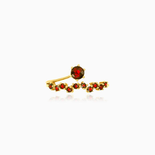 Stilvoller Goldring mit rundem Granat