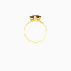 Simple cushion-cut garnet solitaire ring