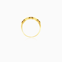 Elegant garnet and zirconia gold ring