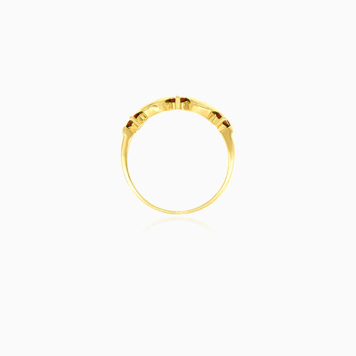 Eleganter Granat- und Zirkonia-Goldring