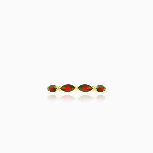 Garnet Marquise-Schliff Goldring