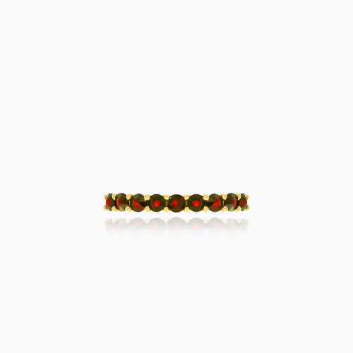Klassischer Granat-Ring aus Gelbgold