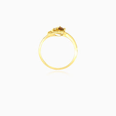 Bague cœur en grenat et zircone cubique