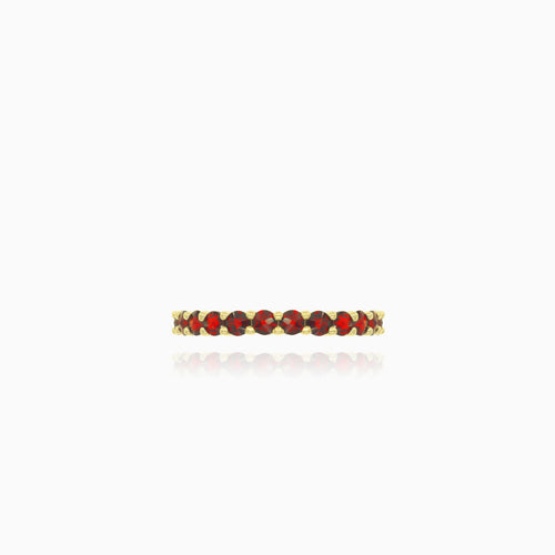 Bague en or jaune avec grenats éternité