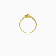 Bague élégante en moldavite taille marquise