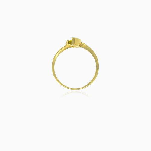 Bague élégante en moldavite taille marquise