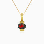 Solitaire garnet oval cut pendant