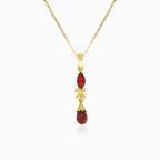 Marquise and pear garnet pendant
