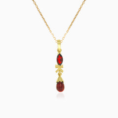 Anhänger mit Marquise- und Birnenschliff-Granat