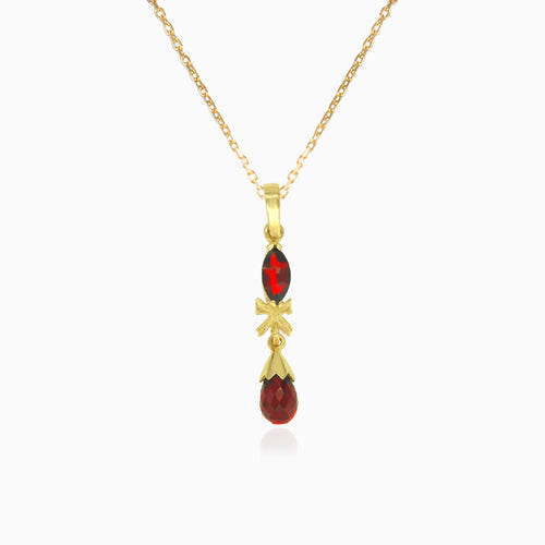 Marquise and pear garnet pendant