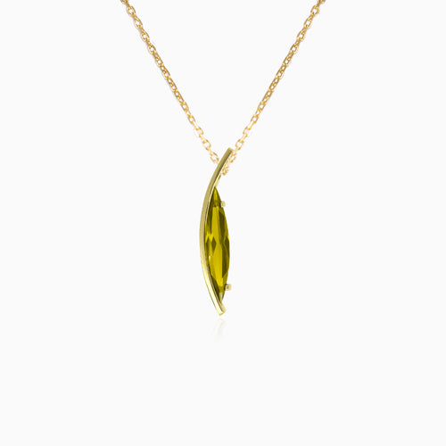 Elegantes Moldavit-Pendant im Marquiseschliff