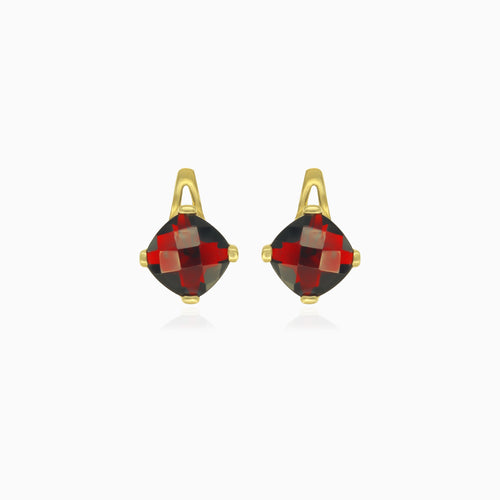 Garnet gold  elegance drop earrings