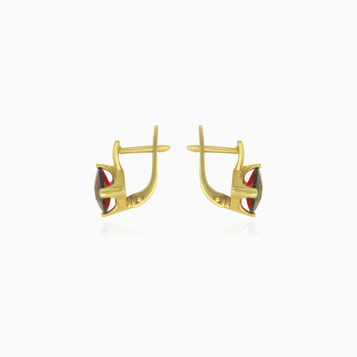 Garnet gold  elegance drop earrings