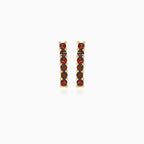 Classic garnet drop earrings in yellow gold