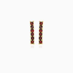 Classic garnet drop earrings in yellow gold
