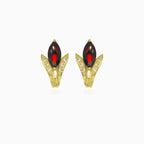 Majestic marquise garnet and cubic zirconia beauty earrings