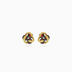 Dancing celestian trio garnet earrings