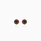 Classic round garnet stud earrings