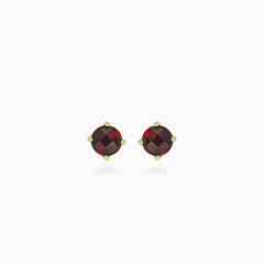 Classic round garnet stud earrings