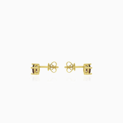 Classic round garnet stud earrings