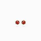 Simple garnet stud earrings