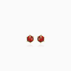 Simple garnet stud earrings