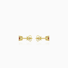 Simple garnet stud earrings