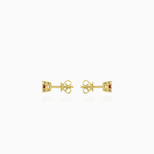 Simple garnet stud earrings