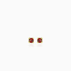 Stylish round garnet stud earrings