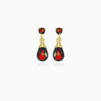 Pendientes colgantes de granate con corte redondo y en forma de pera