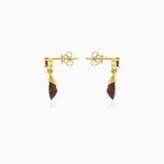 Pendientes colgantes de granate con corte redondo y en forma de pera