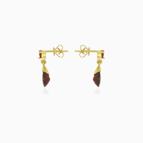 Pendientes colgantes de granate con corte redondo y en forma de pera