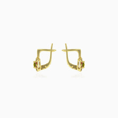 Ohrringe „Ewiger Glanz“ aus Gold mit Moldavit und Granat