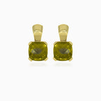 Moldavit-Kissen-Gold-Ohrhänger