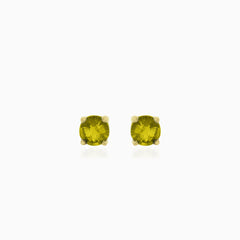 Elegant moldavite stud earrings