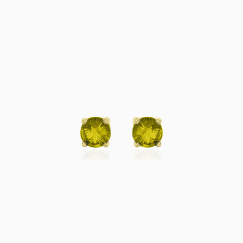 Elegant moldavite stud earrings