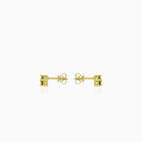 Elegant moldavite stud earrings